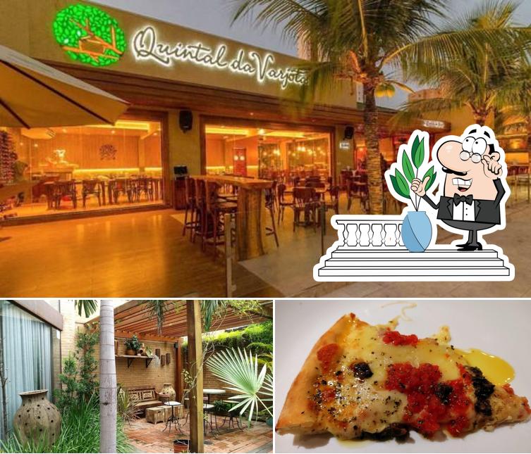 Confira a imagem ilustrando exterior e comida no Quintal Restaurante