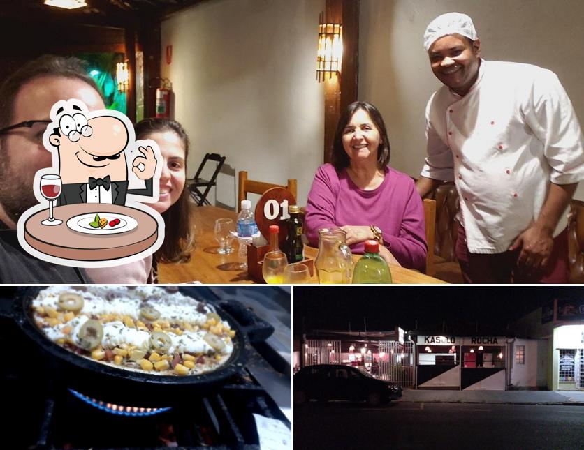 Confira a foto apresentando comida e mesa de jantar no KASULO ROCHA PIZZARIA
