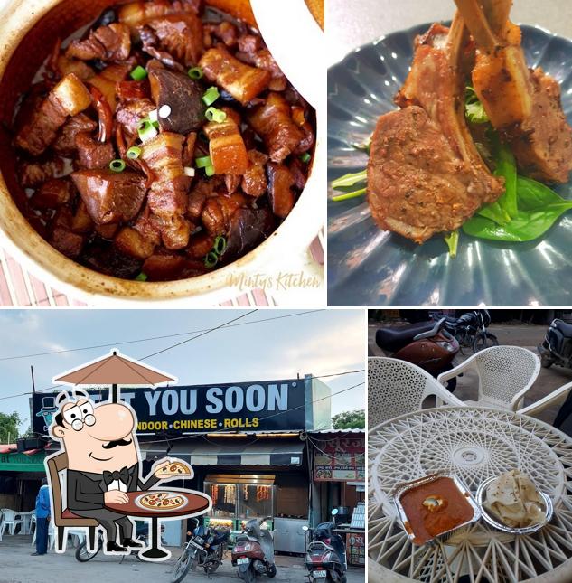 Among various things one can find exterior and food at Meat you soon