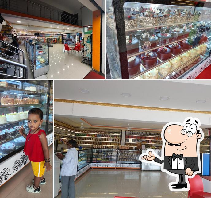 Take a seat at one of the tables at Cake of the day