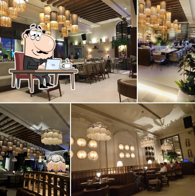 Take a seat at one of the tables at one8 Commune