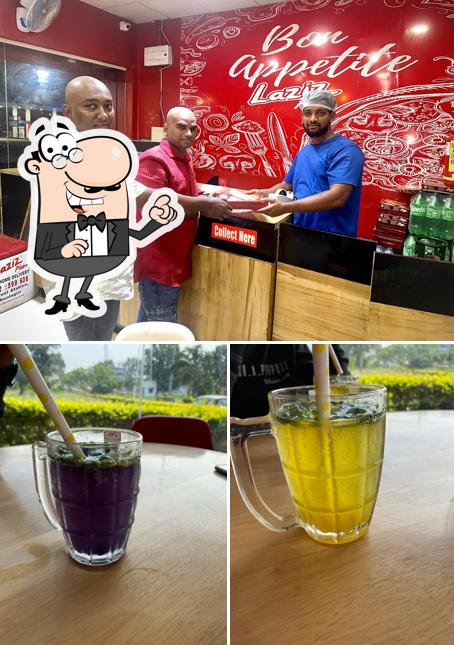 The interior of Laziz Pizza