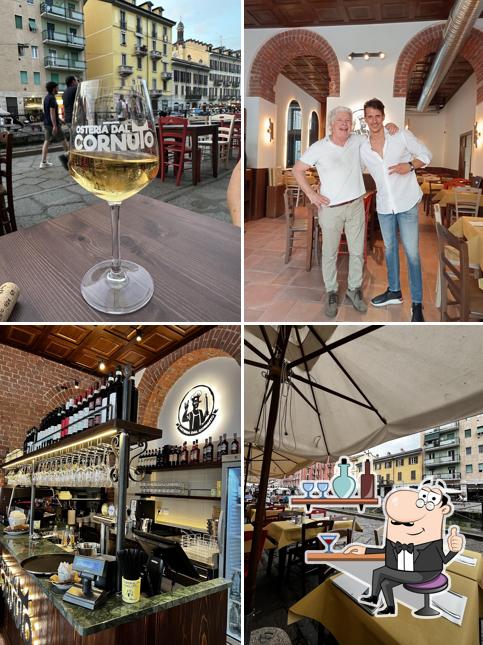 Gli interni di Osteria dal Cornuto