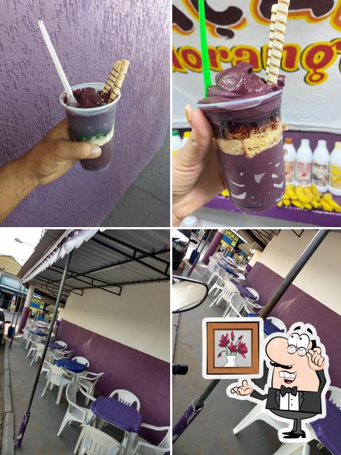 Entre diferentes coisas, interior e bebida podem ser encontrados no O bom do açaí