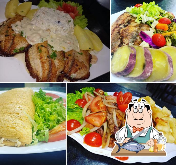 Salmão grelhado em Restaurante Parada Di Luca