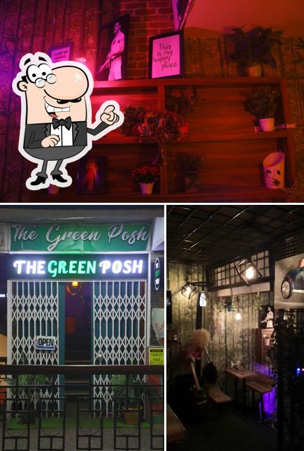 The interior of the green posh