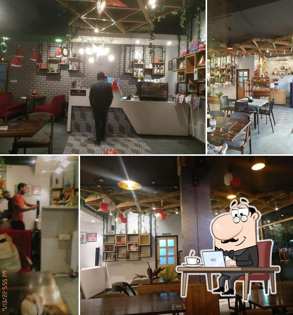 Take a seat at one of the tables at Café Nadora