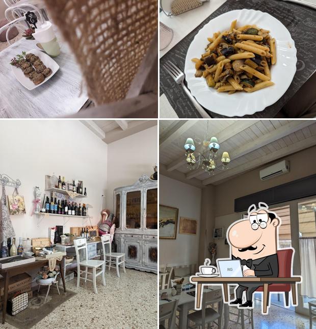 Questa è la immagine che raffigura la interni e cibo di Peperosa Café & Bistrot