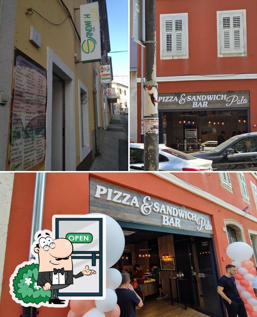 Guarda la immagine che presenta la esterno e cibo di Pizza & Sandwich Bar Pola