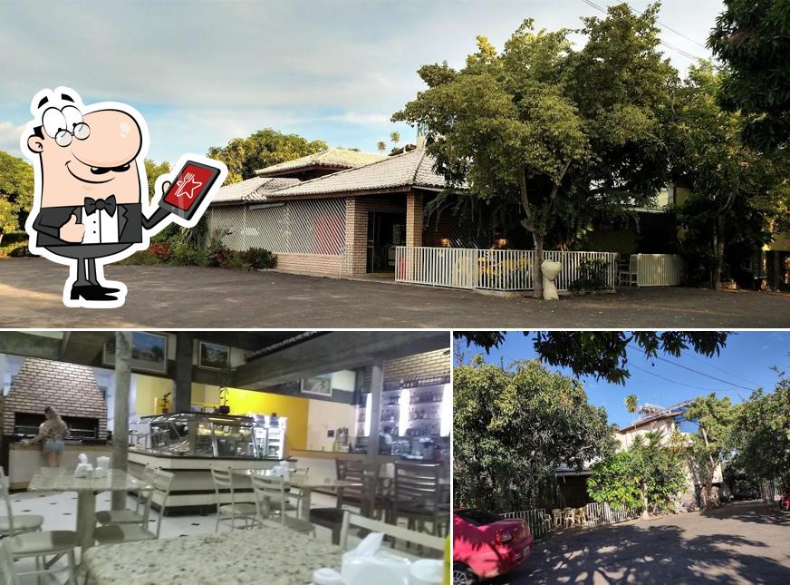 A ilustração a Monte Castelo Restaurante e Churrascaria’s exterior e interior