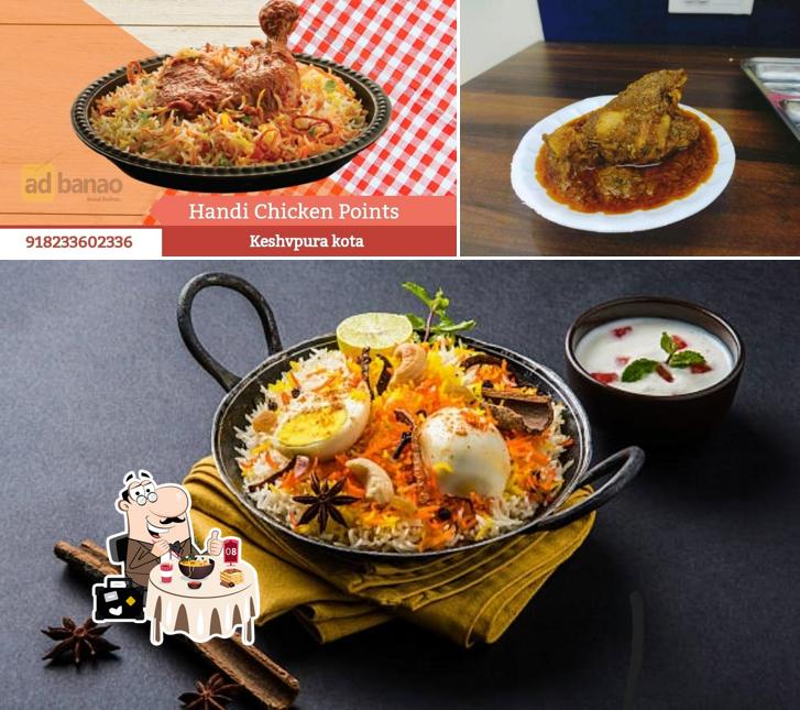 This is the image showing food and interior at Handi chicken points & restaurant