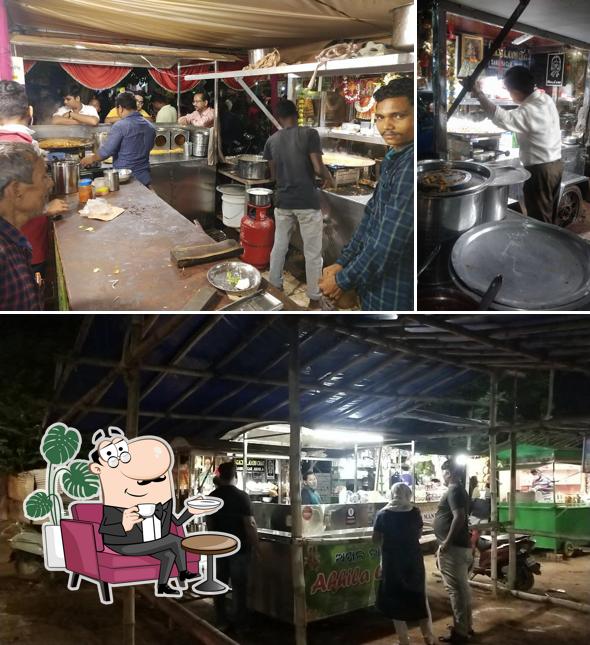 Take a seat at one of the tables at gajalaxmi akhila chat