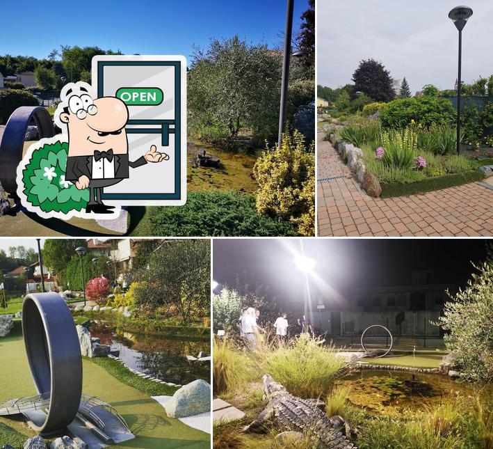 Puoi goderti l'aria fresca da seduto all'esterno di IL miniGOLF di Usmate Velate