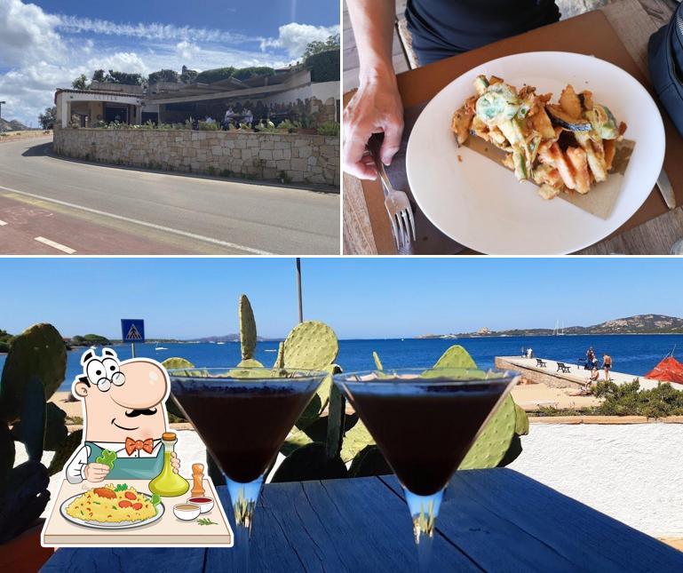 La cibo e esterno del ristorante