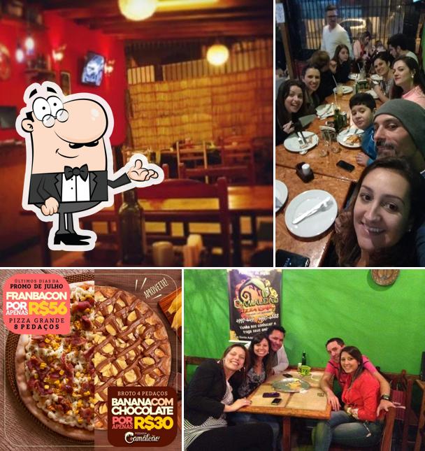 O interior do Pizzaria Camaleão