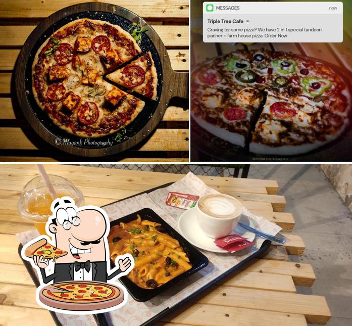 Get pizza at Triple Tree Cafe Rewari