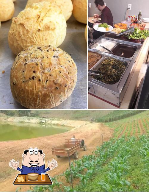 Entre diferentes coisas, comida e exterior podem ser encontrados no Cris Café