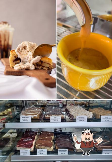 A ilustração a Desen.torta’s comida e interior