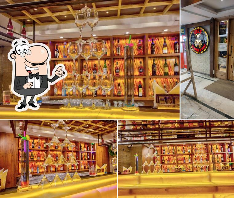 The interior of Ibex Lounge Bar & Restaurant - Best Live Music Bar/Food and Drinks Bar/Hookah Bar/Best Bar in Manali