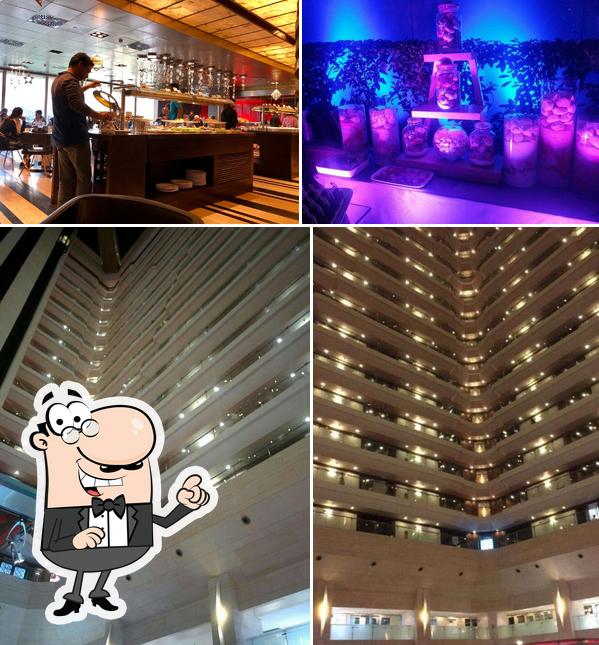 Among various things one can find exterior and bar counter at The One