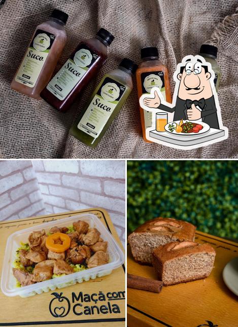 A imagem da comida e bebida no Maçã com Canela Comida Saudável