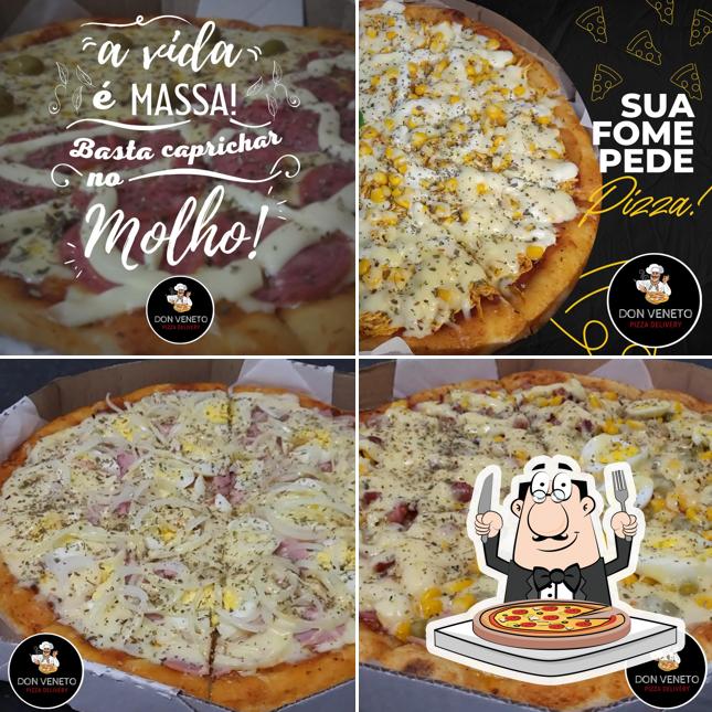Escolha diferentes variedades de pizza