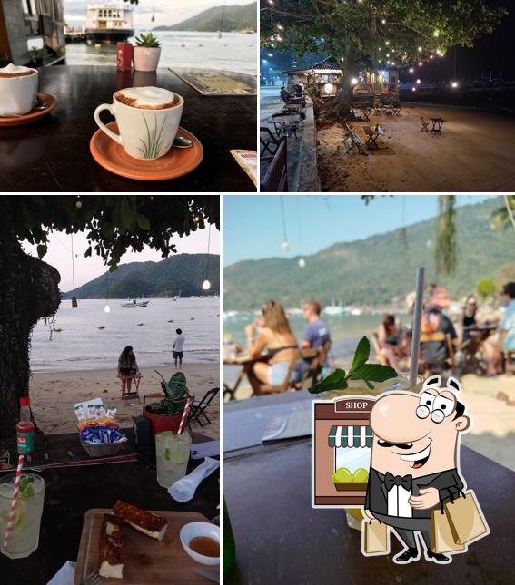 A ilustração da exterior e bebida a Ateliê Cafeteria