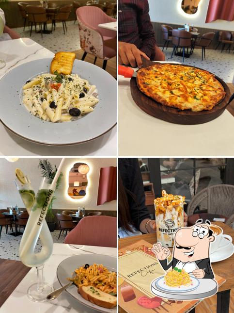 Spaghetti carbonara at Refections Cafe, Patiala