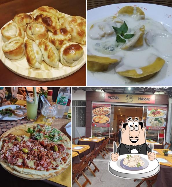 Dumplings em lumar pizzas e Massas