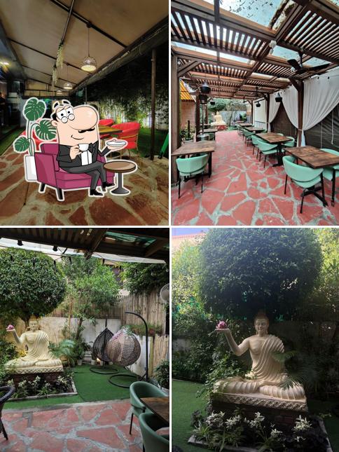 Take a seat at one of the tables at Woodrose Caffe