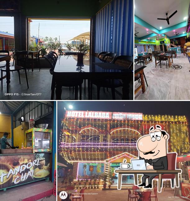 Take a seat at one of the tables at HOTEL LALBABA