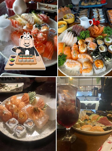 Rolos de sushi são servidos no Masako Sushi Mooca