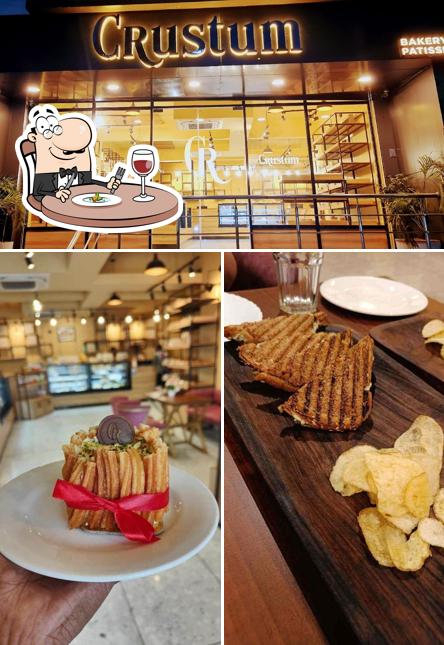 Check out the image showing food and exterior at Crustum