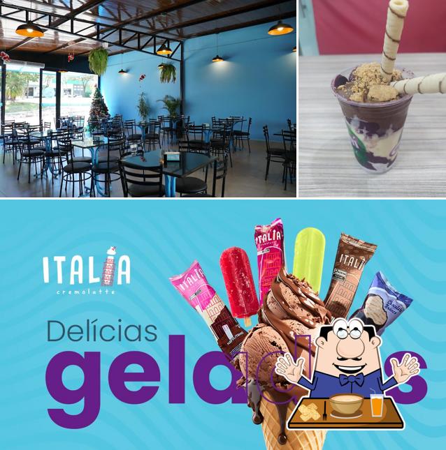Entre diferentes coisas, comida e interior podem ser encontrados a Sorvetes Italia Cremolatte - Ivaitinga