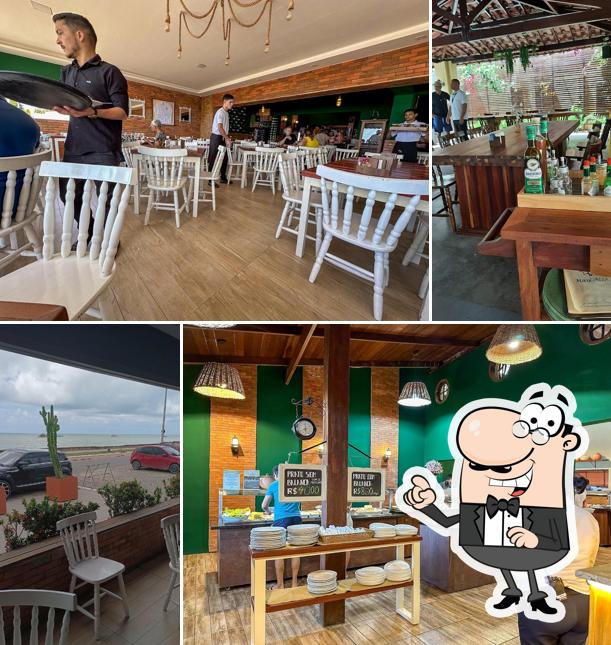 Sente em uma das mesas no Restaurante Maré Alta