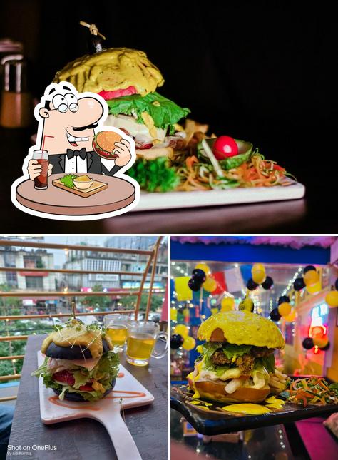 Order a burger at Chai Met Sutta Café Guwahati