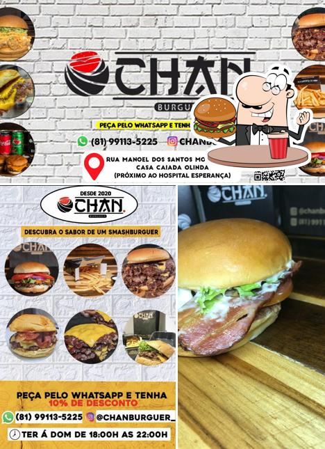 Experimente um dos hambúrgueres servidos no CHAN BURGUER