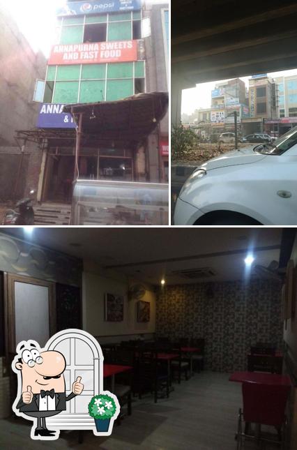 Among different things one can find exterior and interior at Annapurna Sweets & Fast Food