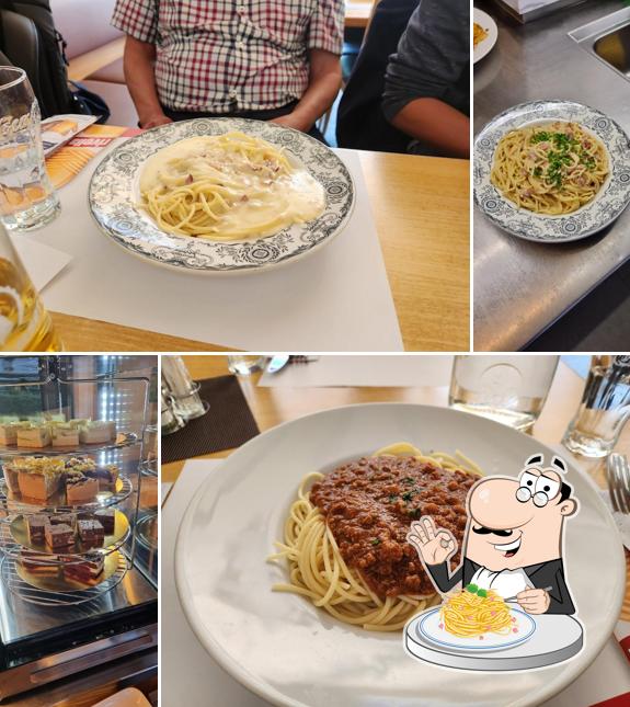 Spaghetti alla carbonara al Bahnhofbuffet Andermatt