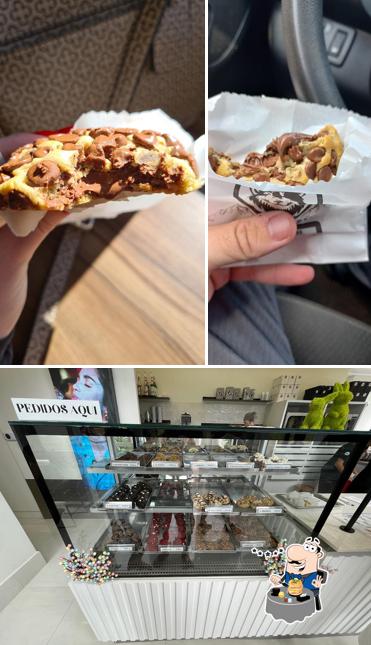 A ilustração da comida e interior no Baudelaire Cookies - Apucarana/PR