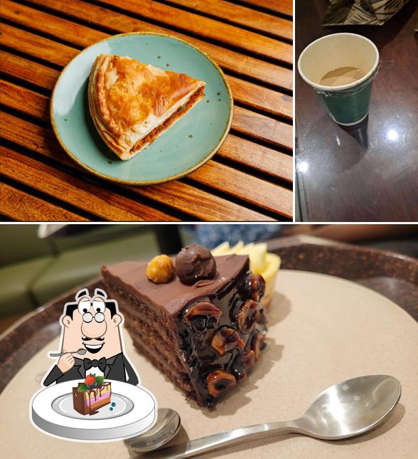 Chocolate cake at Pandhal Coffee & Brews