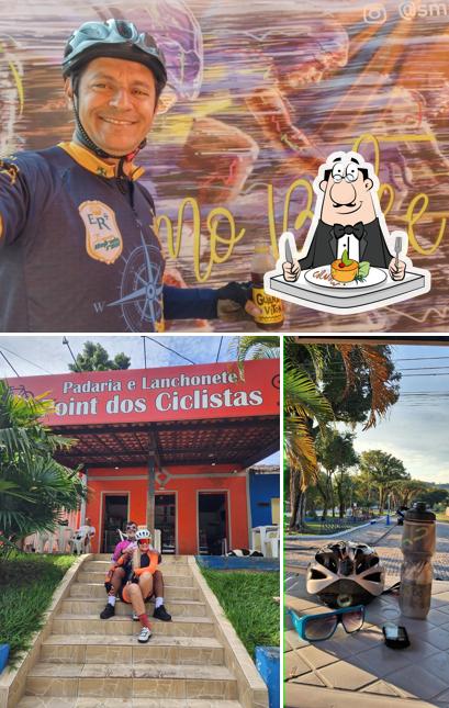 Entre diferentes coisas, comida e bebida podem ser encontrados a Point dos Ciclistas Rialto Barra Mansa