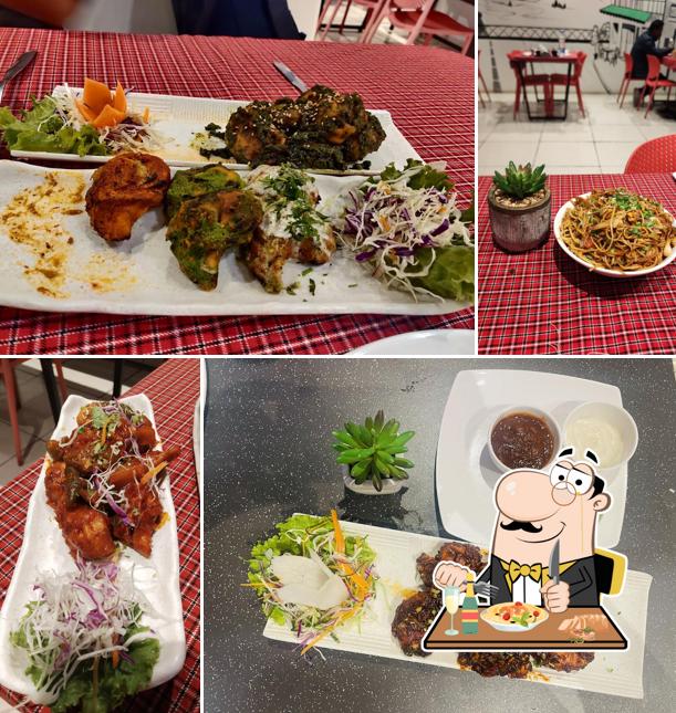 Meals at Hill's Special momos Branch