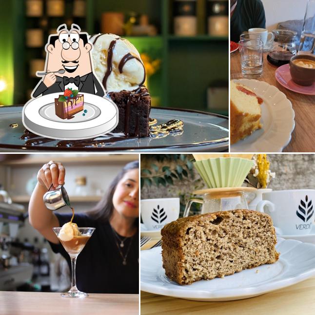 Bolo de chocolate em Verdê Cafés - Mercês