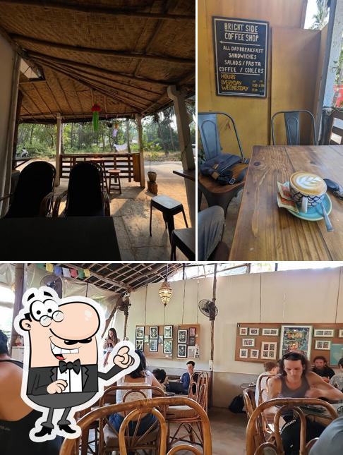 Take a seat at one of the tables at Bright Side Coffee Shop