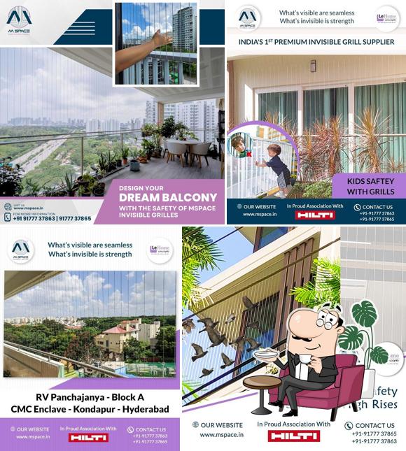 Take a seat at one of the tables at Mspace Invisible Grill