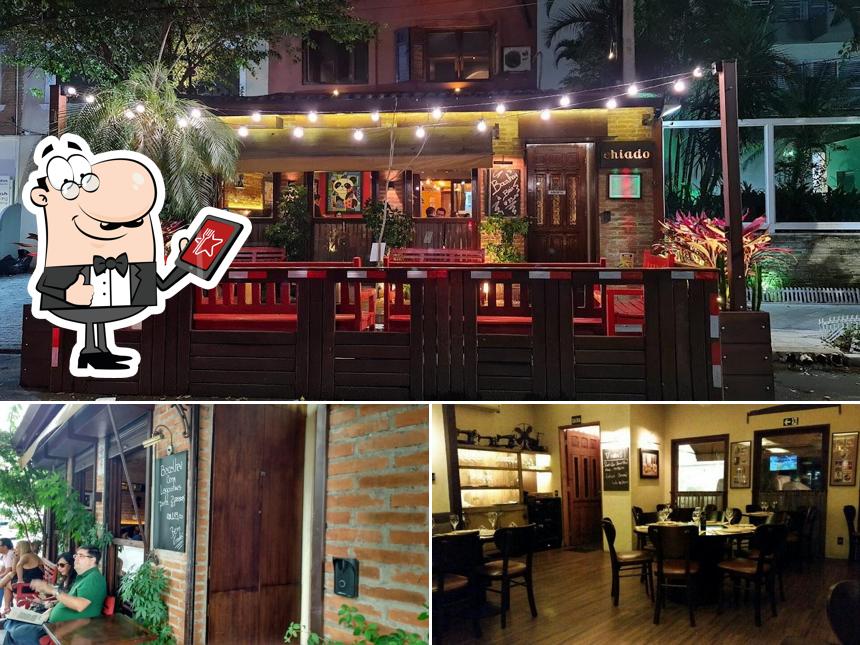 Esta é a ilustração mostrando exterior e interior no Chiado Bar e Restaurante