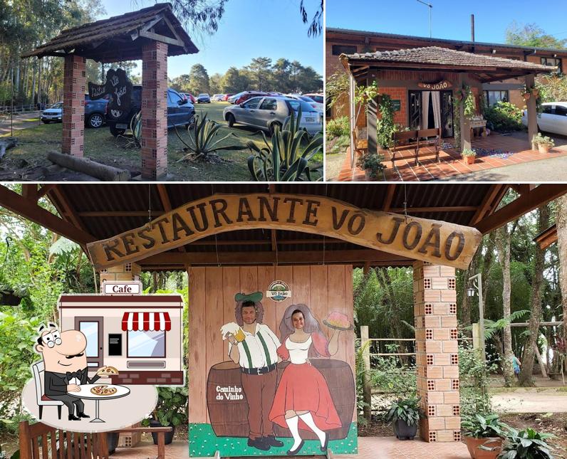Desfrute da vista do exterior Restaurante Vô João Caminho do Vinho