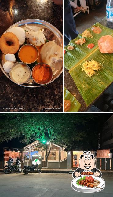 Check out the photo depicting food and exterior at Aaharam