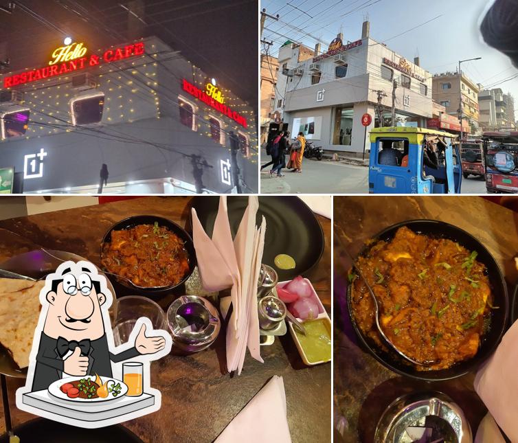 This is the image showing food and exterior at HELLO RESTAURANT & CAFE ( POCKET FRIENDLY CAFE ) EAST BORING CANAL ROAD BESIDES OF CHHAPPAN BHOG SWEETS